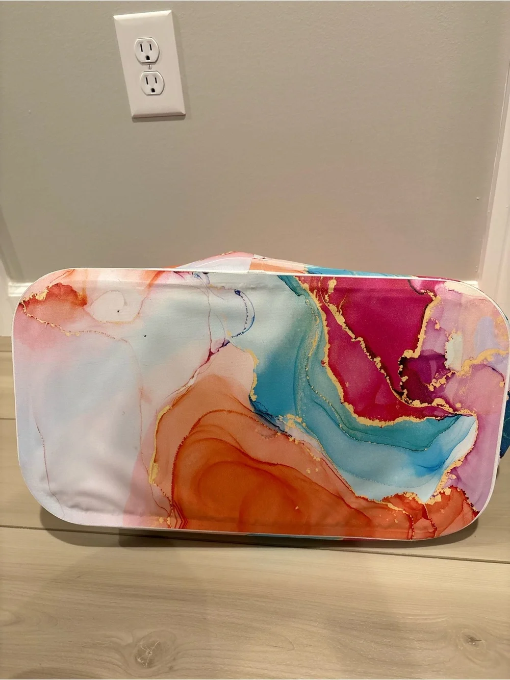 Swig Life Insulated Tote Bag Cooler Marble Watercolor Pink Blue Orange